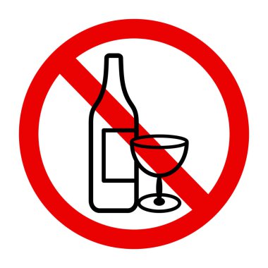 alcohol consumption prohibited - sign on a white background