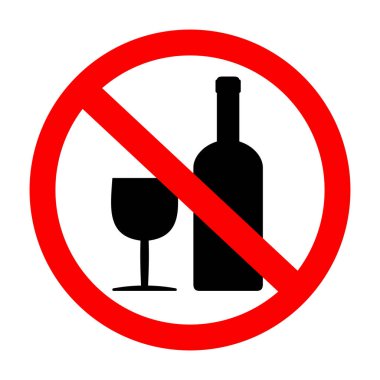 alcohol consumption prohibited - sign on a white background