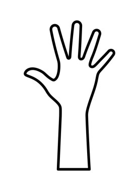 Beyaz arka plan üzerinde izole el simgesi