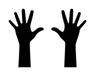 Beyaz arka plan üzerinde izole el simgesi