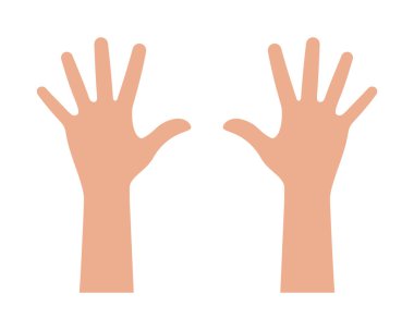 Beyaz arka plan üzerinde izole el simgesi