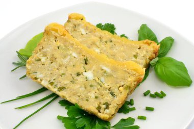 egg pate on a white background