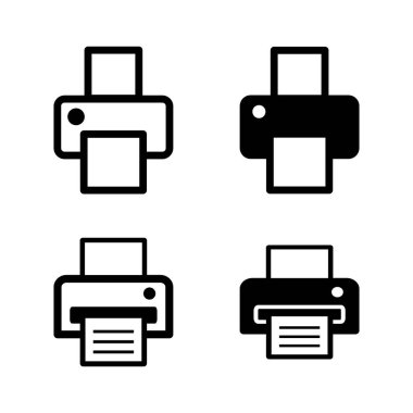 Beyaz arkaplanda yazıcı seti