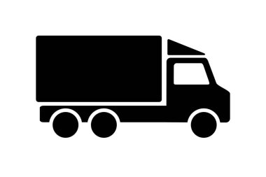Beyaz arkaplanda kamyon simgesi