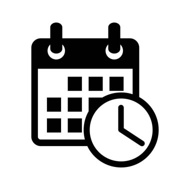 Beyaz arkaplanda takvim simgesi