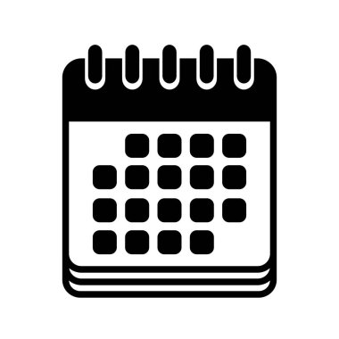 Beyaz arkaplanda takvim simgesi