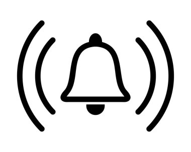 bell, alarm icon on white background clipart