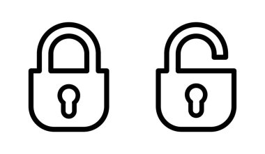 Beyaz arkaplanda asma kilit simgesi