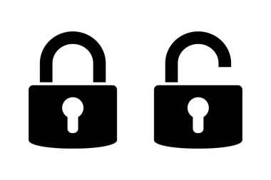 Beyaz arkaplanda asma kilit simgesi