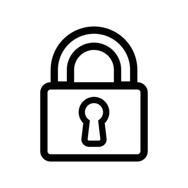 Beyaz arkaplanda asma kilit simgesi