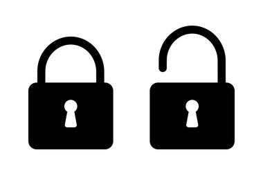 Beyaz arkaplanda asma kilit simgesi