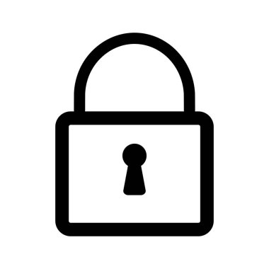 Beyaz arkaplanda asma kilit simgesi