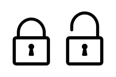 Beyaz arkaplanda asma kilit simgesi