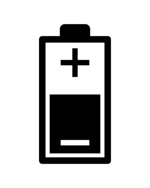 beyaz arkaplanda pil simgesi