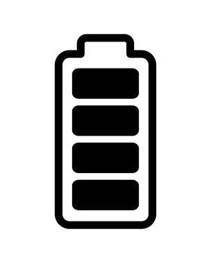 beyaz arkaplanda pil simgesi