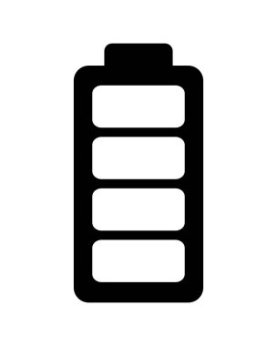 beyaz arkaplanda pil simgesi