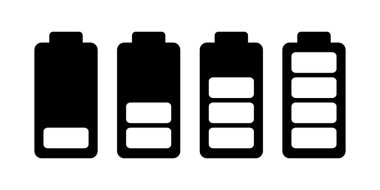 beyaz arkaplanda pil simgesi