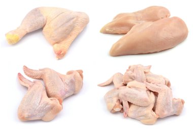 kippenvlees op een witte achtergrond