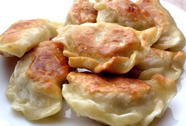 fried homemade dumplings with meat
