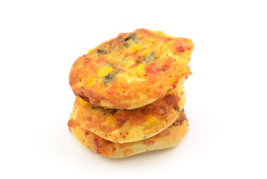 pizzas on a white background