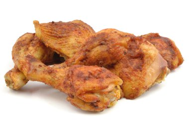 roasted chicken meat on a white background