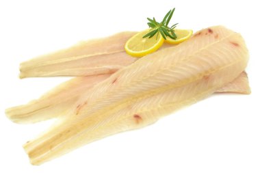 fillet of miruna on a white background