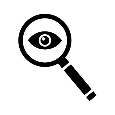 Beyaz arka plan üzerinde büyüteç simgesini