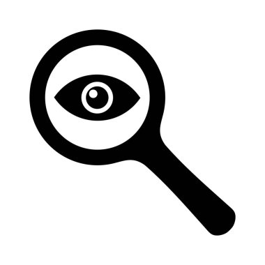 Beyaz arka plan üzerinde büyüteç simgesini