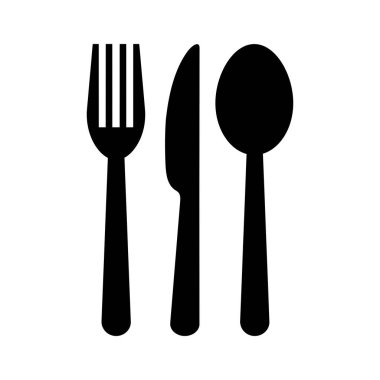 beyaz zemin üzerine çatal simgesi