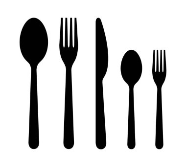 beyaz zemin üzerine çatal simgesi