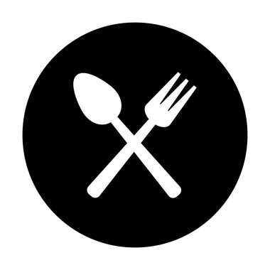 beyaz zemin üzerine çatal simgesi