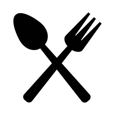 beyaz zemin üzerine çatal simgesi