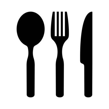 beyaz zemin üzerine çatal simgesi