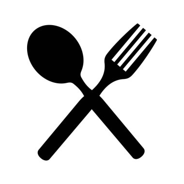 beyaz zemin üzerine çatal simgesi