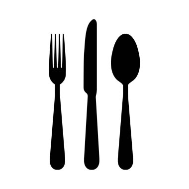 beyaz zemin üzerine çatal simgesi