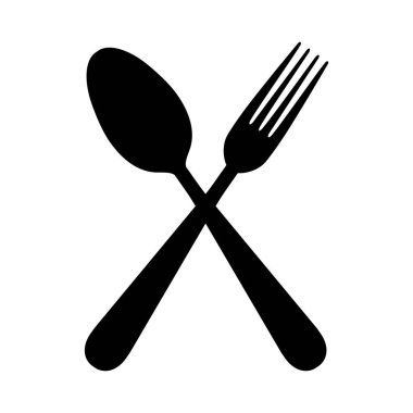 beyaz zemin üzerine çatal simgesi