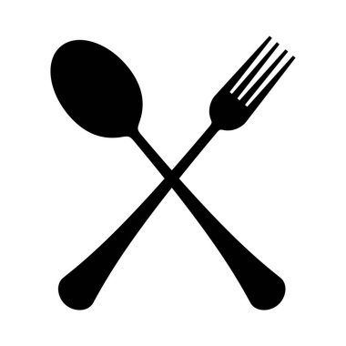beyaz zemin üzerine çatal simgesi