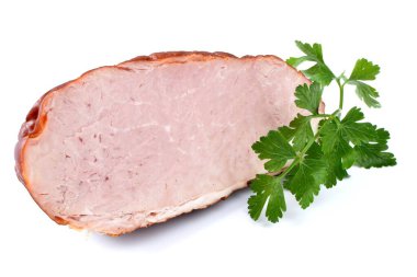 baked ham on a white background