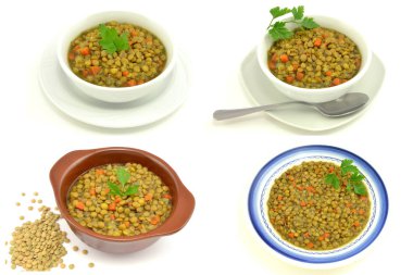 lentil soup on a white background