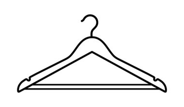 Beyaz arkaplanda elbise askısı simgesi