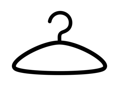 Beyaz arkaplanda elbise askısı simgesi