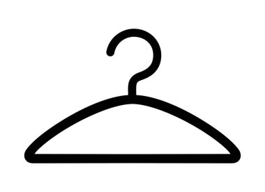 Beyaz arkaplanda elbise askısı simgesi