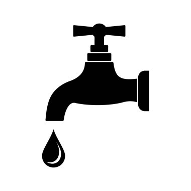 Beyaz arka plan üzerinde musluk simgesi