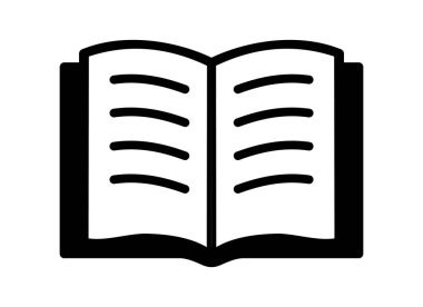 kitap simgesi beyaz zemin üzerine