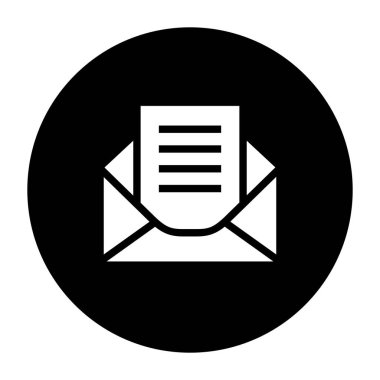 envelope with a document on a white background