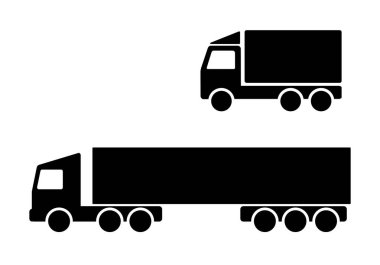 Beyaz arkaplanda kamyon simgesi izole edildi