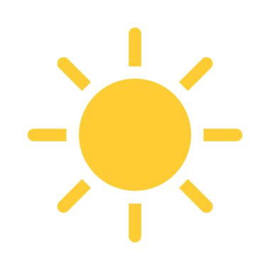 Beyaz arkaplanda güneş simgesi