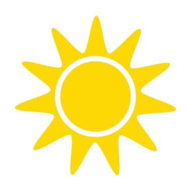 Beyaz arkaplanda güneş simgesi