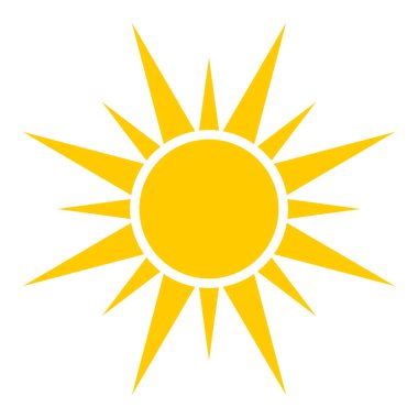 Beyaz arkaplanda güneş simgesi