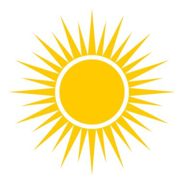 Beyaz arkaplanda güneş simgesi